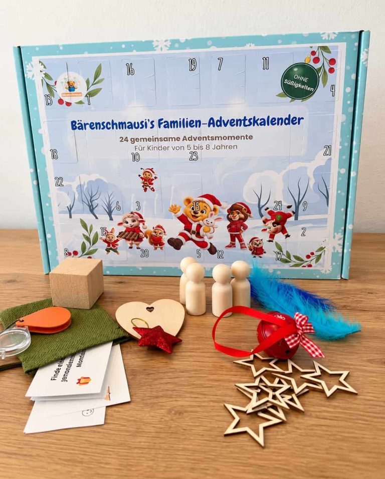 Familien-Adventskalender Bärenschmausi 24 Tage gemeinsame Zeit
im Advent
Ruhige Rituale, Bewegung &
kleine Entdeckungen
– ohne Schokolade, ohne Spielzeug