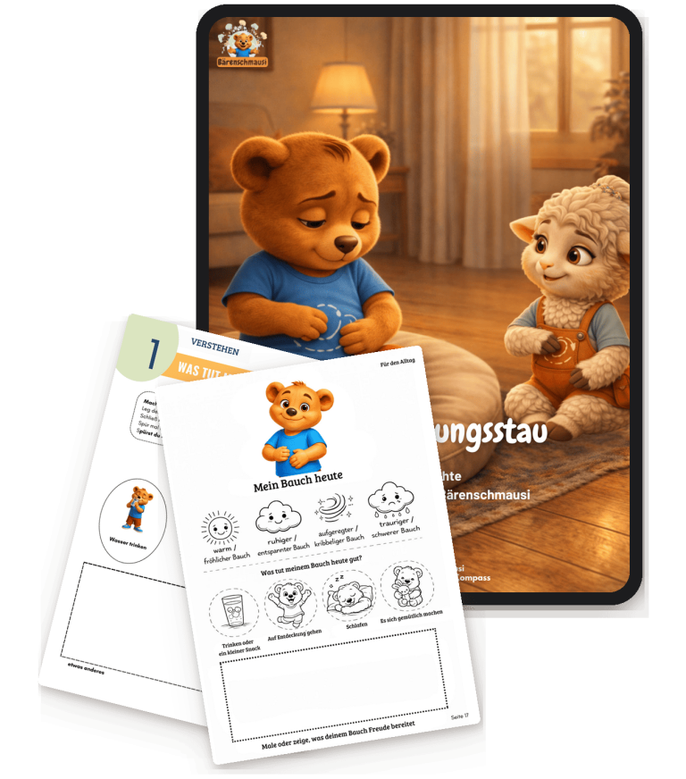 Bärenschmausi Bauch-Kompass Entdecker-Set – digitales Lernmaterial für Körperbewusstsein bei Kindern 5–8 Jahre Entdecker-Set Bauch-Kompass von Bärenschmausi – Lernkit zu Körpersignalen und Bauchgefühl für Kinder