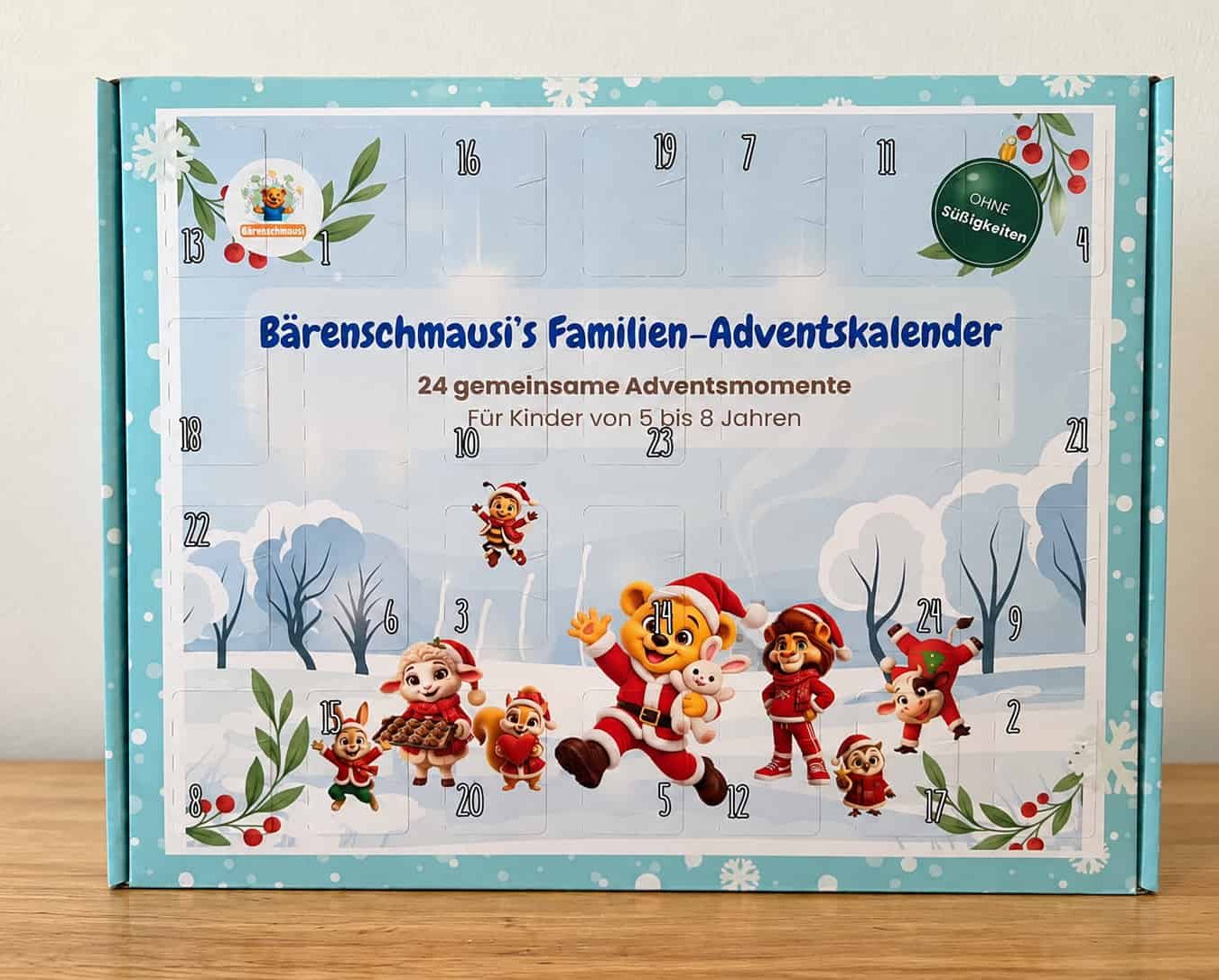 Bärenschmausis Familien Adventskalender ohne Süßigkeiten Bärenschmausis Familien Adventskalender mit 24 gemeinsamen Adventsmomenten für Familien mit Kindern von 5 bis 8 Jahren.